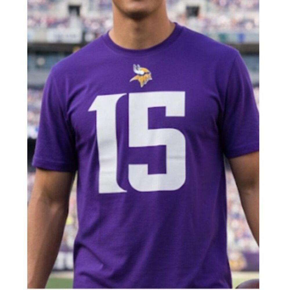 Minnesota Vikings Nike T-Shirt #15 Jennings Men’s Size Small Purlple Skol